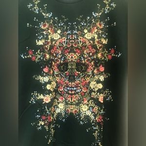 ALEXANDER MCQUEEN TSHIRT FLORAL SKULL GREEN RED